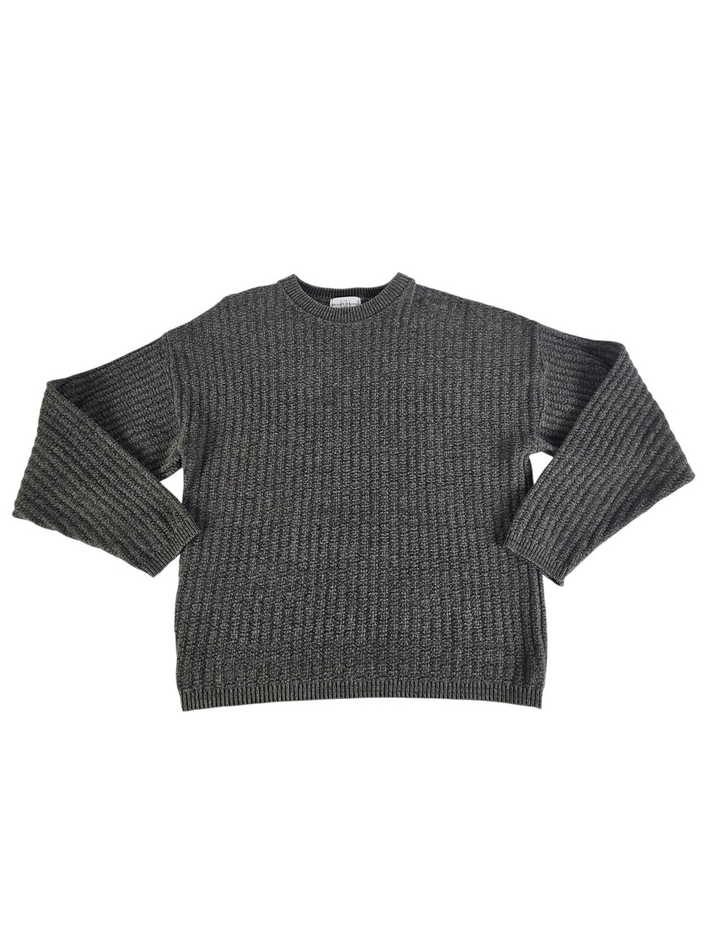 Vintage Knightsbridge textured Ribbed Chunky knit sweater olive green Mens M
